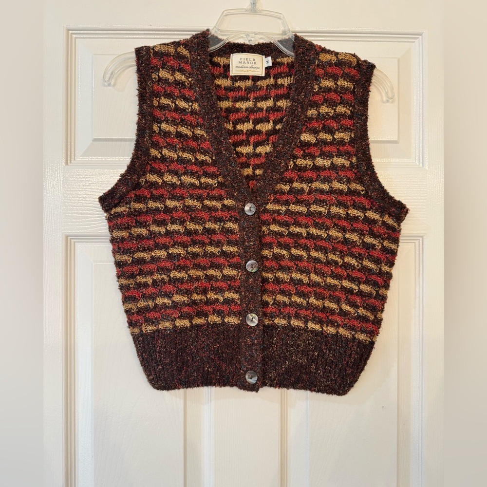 Field Manor Vintage Wool Multicolor Sweater Vest